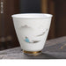 Crane Motif Mutton Fat Jade Tea Cup - Sophisticated and Timeless
