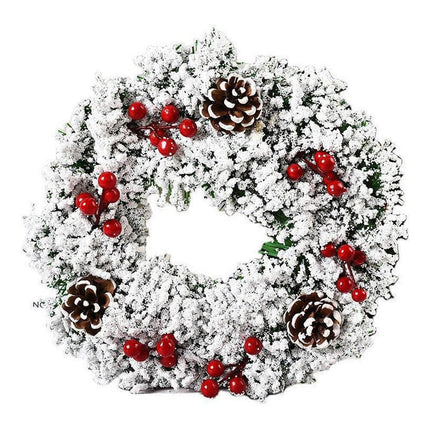 Elegant Pinecone and Berry Holiday Wreath Collection with Decorative Accents