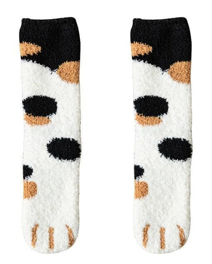 Adorable Furry Paws Women's Fleece Socks - Snuggly and Charming for Cozy Feet