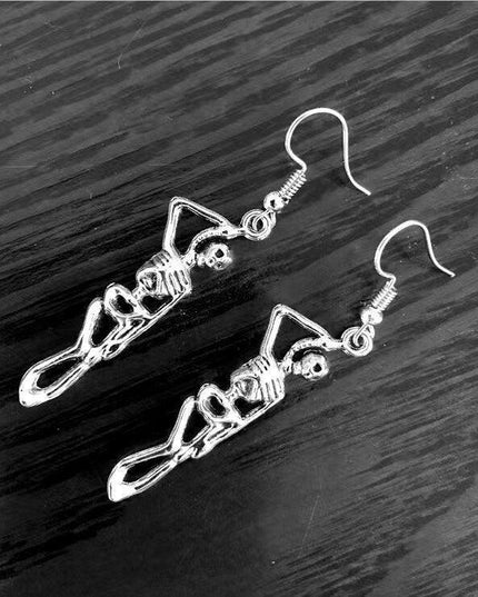 Gothic Skeleton Skull Dangle Earrings - Handmade Halloween Statement Jewelry for Fearless Fashionistas