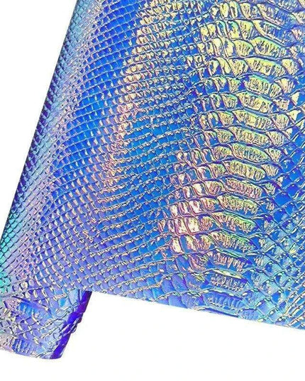 Iridescent Holographic Snakeskin PU Leather Craft Roll for Creative DIY Adventures