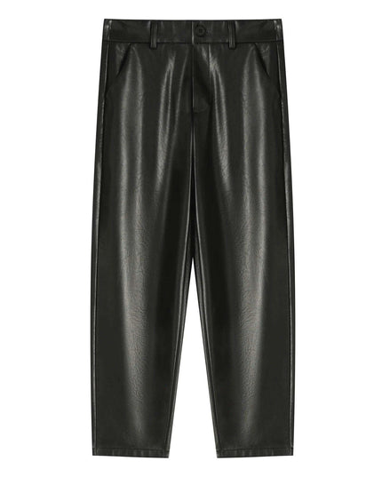 Elegant Seoulish Vegan Leather Trousers for Women - Ideal for Autumn/Winter Fashion