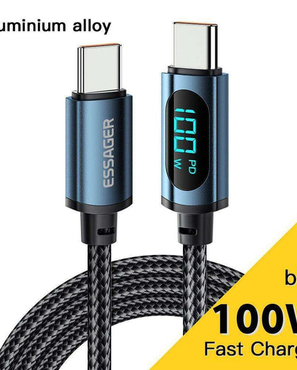 Essager Advanced Smart LED USB C Charging Cable - Rapid 100W Power & High-Speed Data Transfer