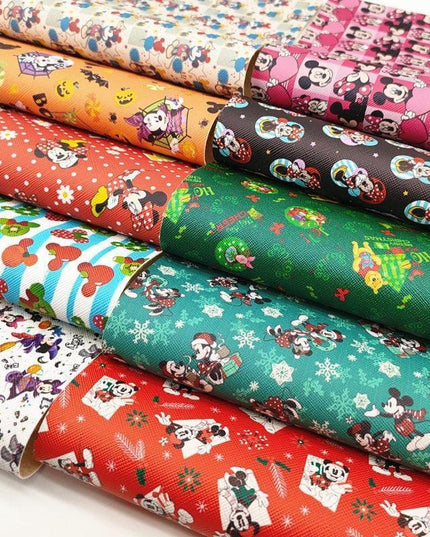 Vibrant Cartoon-Themed Vinyl Fabric for A4 Crafting Projects