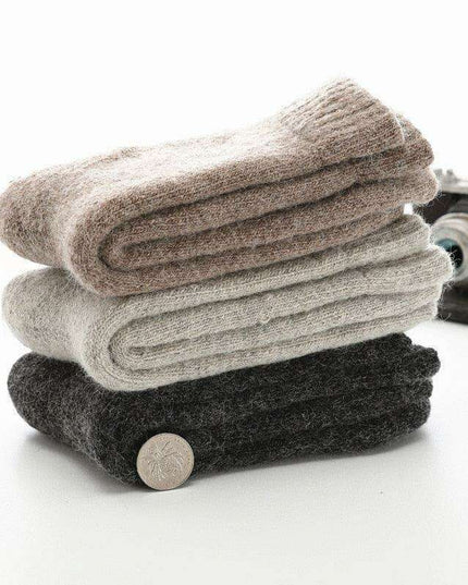 Elegant Men's Winter Wool-Rabbit Socks - Cozy Warmth and Style