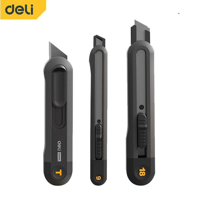 Efficient Precision Tool: Deli Black SK2 Blade Utility Knife - Elevate Your Cutting Experience