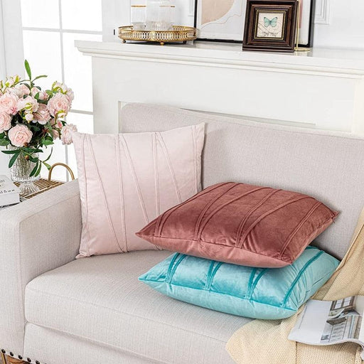 Inyahome New Art Velvet Yellow Blue Pink Solid Color Cushion Cover Pillow Cover Pillow Case Home Decorative Sofa Throw Decor-0-Très Elite-5 winered-30x50cm no filling-Très Elite