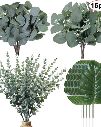 Elegant Faux Eucalyptus Greenery Stems for Modern Home Styling