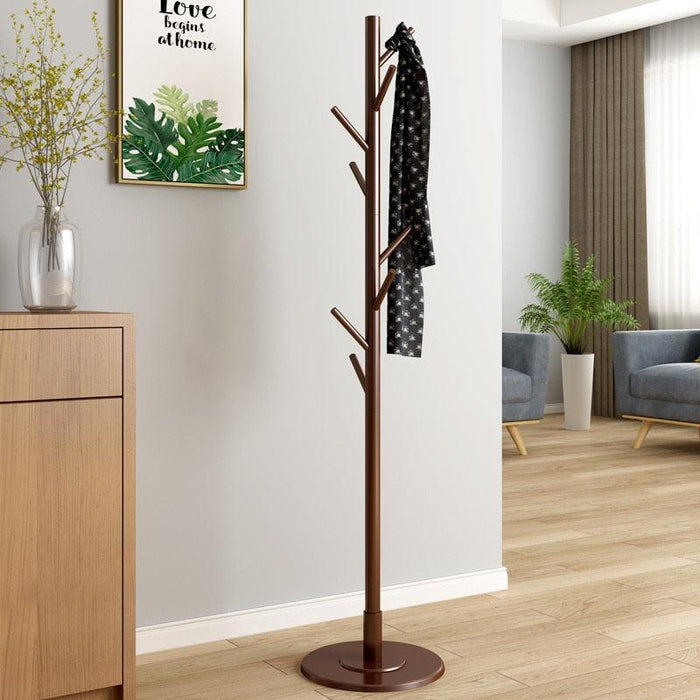 Wooden Tree Coat Rack with 8 Hooks