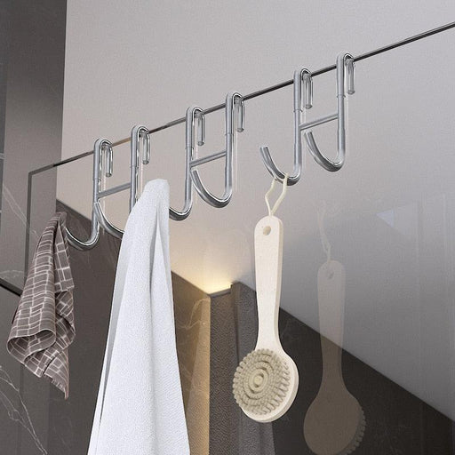 Elegant Stainless Steel Shower Door Hangers with Non-Slip Silicone - Pack of 2