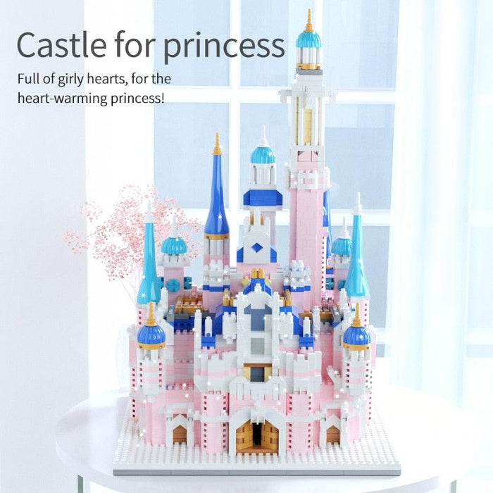 Magical LED Princess Castle Building Blocks Set with Mini House and Dolls for Girls