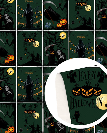 Enchanting Ghost Pumpkin Faux Leather Craft Sheets - Ignite Your Halloween Creativity 🎃