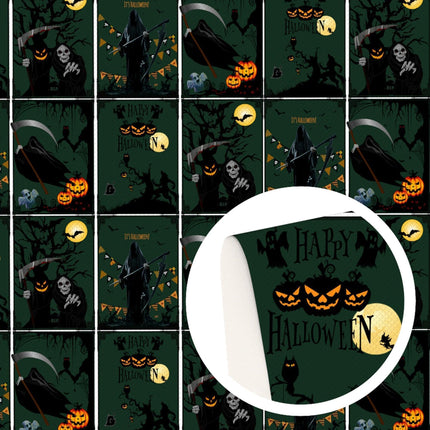 Halloween-Themed Leather Craft Sheets - Ghost & Pumpkin Designs for DIY Projects