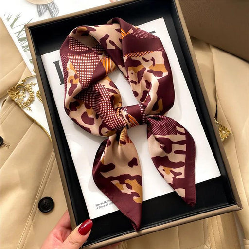 Four Seasons Square Silk Scarf - Fashionable Leopard Print Scarves for Women