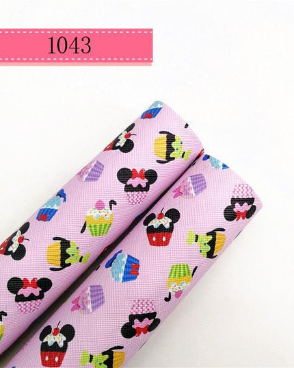 Cartoon-Inspired Faux Leather Craft Rolls - Set of 2 - 20x134cm Each