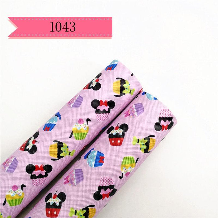 Cartoon-Inspired Faux Leather Craft Rolls - Set of 2 - 20x134cm Each