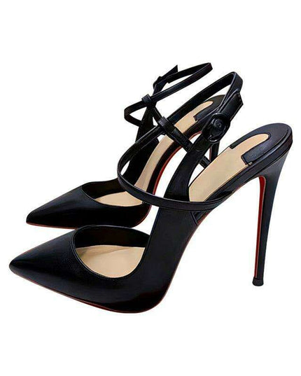 Sleek Black Lace-Up Stiletto Heels for Trendsetting Women