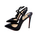 Summer Chic Black Lace-Up Stiletto Sandals - Elegant Style for Women
