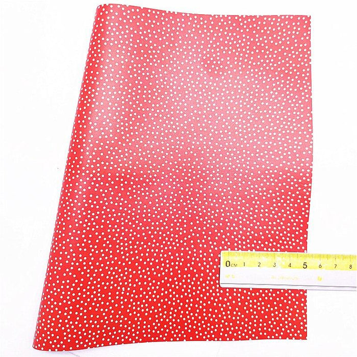 Red Glitter Hearts & Polka Dots Printed Jelly Leather for Crafters