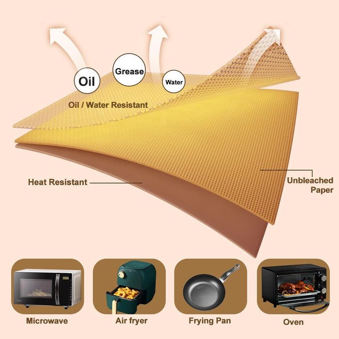 Round Non-Stick Parchment Paper Liners for Effortless Air Fryer Cooking