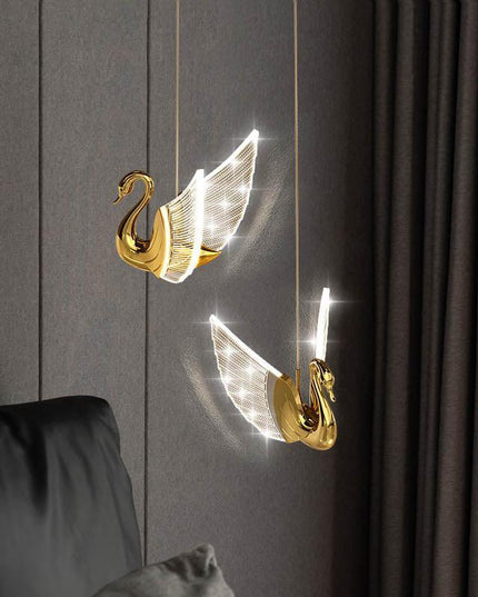 Swan-Inspired LED Chandelier: Elegant Lighting with Customizable Color Temperatures and Exceptional Durability