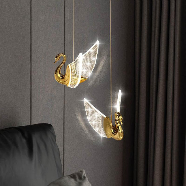 Swan-Inspired LED Chandelier: Elegant Lighting with Customizable Color Temperatures and Exceptional Durability