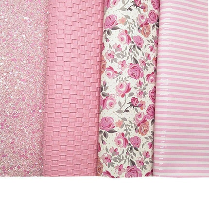 Floral Embossed Synthetic Leather Craft Sheet for Elegant DIY Projects