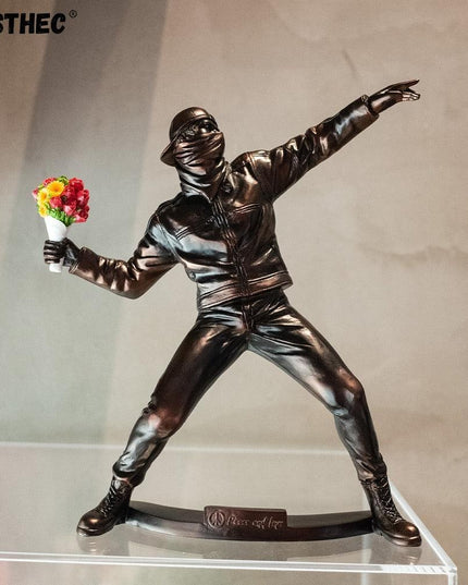 Urban Expressionist Banksy-Style Large Resin Sculpture - Modern Home Accent & Thoughtful Gift Idea