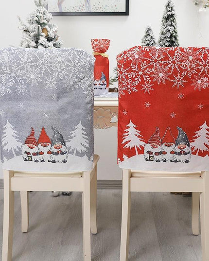 Whimsical Gnome-Themed Christmas Chair Cover - Festive Home Accent