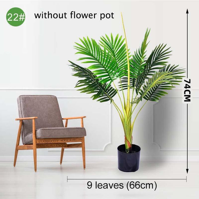 Lush Green Artificial Palm Leaf Plants: Tropical Paradise Collection