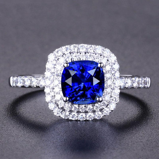 Regal Sapphire-like Ring with Exquisite Gothic Design
