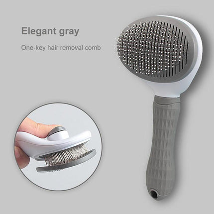 Ergonomic Long-Hair Dog Grooming Brush for Gentle Care