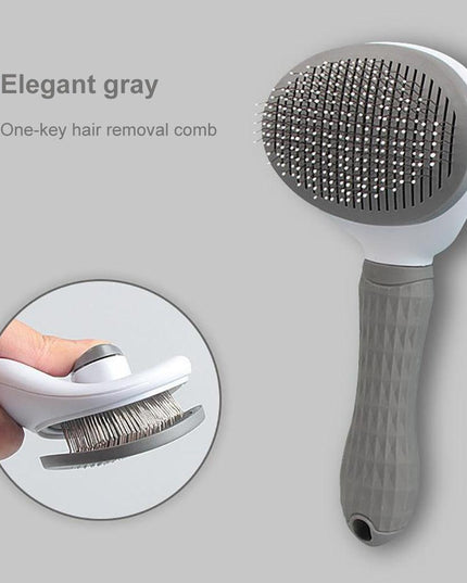 Ergonomic Long-Hair Dog Grooming Brush for Gentle Care