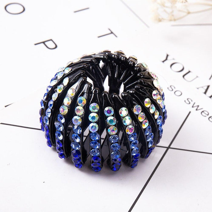 Elegant Crystal Bird's Nest Hair Claw for Chic Styling