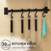Aluminum Kitchen Organizer Rack with Multi-Functional Hooks