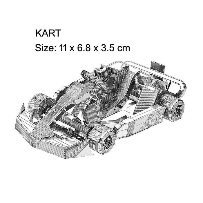 3D Metal Racing Vehicle Model Kit for Creative Teens and Adults