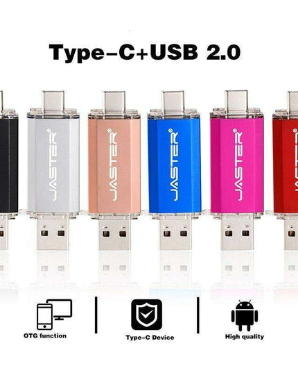 Premium 2-in-1 Type-C USB Flash Drive - Golden Metal Design with High-Speed Data Transfer and Enhanced Security