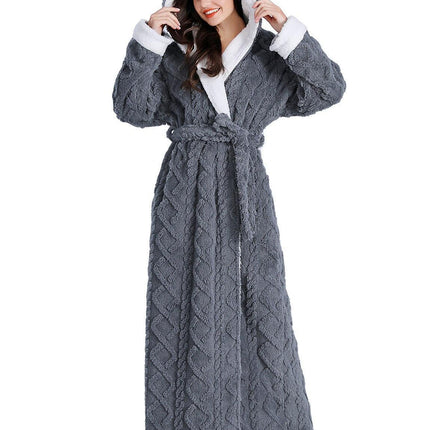 Plush Hooded Fleece Robe - Unisex Ultimate Comfort Loungewear