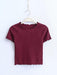 Vintage-Inspired Women's Retro Short Sleeve T-Shirt with Wood Ears Design