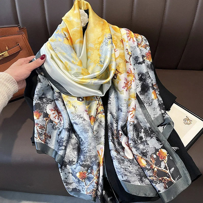 Vibrant Multi-Color Silky Beach Scarf: Your Ultimate Sunscreen Shawl for Every Season