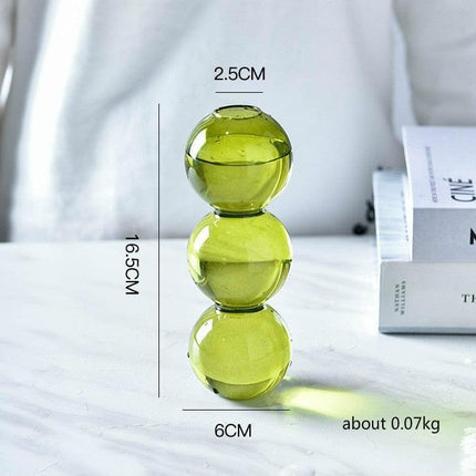 Handcrafted Nordic Bubble Glass Vase: Elegant Floral Display for Modern Homes