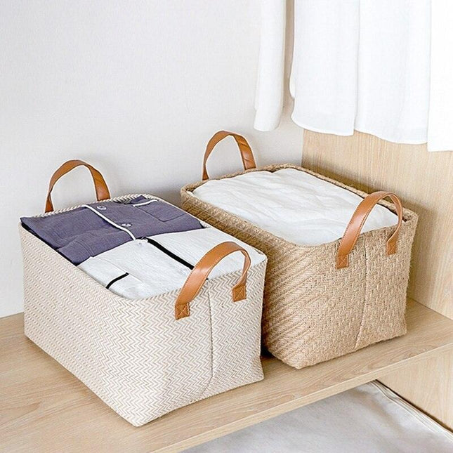 Chic Handmade Jute Organizer Basket - Essential Storage Solution