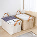 Elegant Handwoven Jute Basket with PU Handles - Versatile Storage Solution