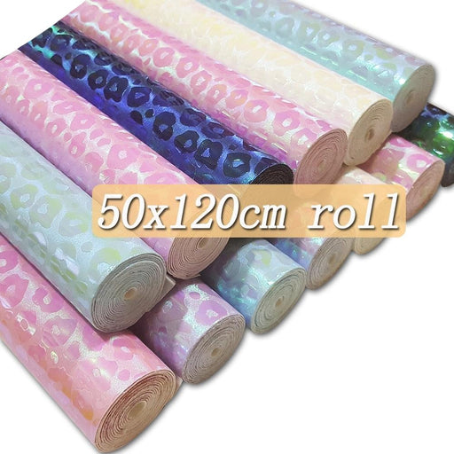 Leopard Print Faux Leather Crafting Roll - DIY Craft Supply (50x120cm)