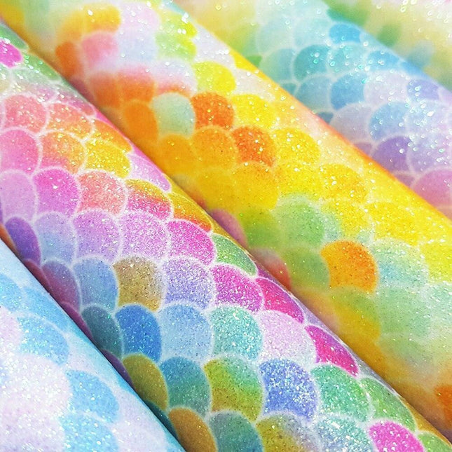 Sparkling Mermaid Glitter Fabric for Enchanting DIY Creations!