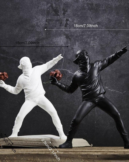 Urban Expressionist Banksy-Style Large Resin Sculpture - Modern Home Accent & Thoughtful Gift Idea