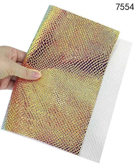Iridescent Python Scale Holographic PU Fabric - Unleash Your Creative Potential