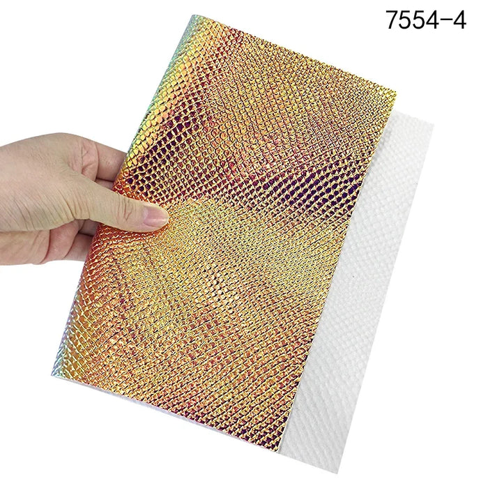 Shimmering Holographic Serpent Texture Polyurethane Fabric - Enhance Your Designs