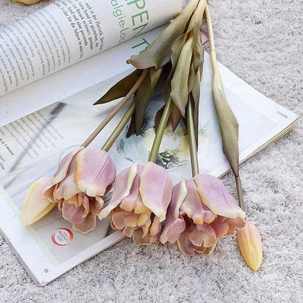 Luxe Customizable Silk Parrot Tulip Bouquet - Baroque Elegance