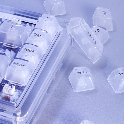 SA Ball Caps 141 Height Keycap Set - Chic White, Black, and Clear Design for MX Mechanical Keyboards - Très Elite